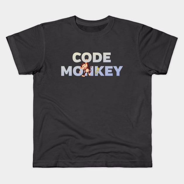 Code Monkey Kids T-Shirt by OldTony